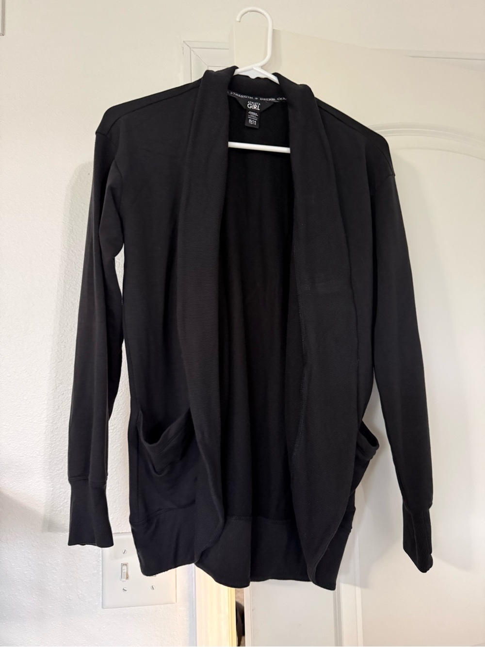 Athleta Girl Gray Open-Front Sweater Jacket